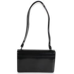 Prada Black Spazzolato Embleme Triangle Flap Bag