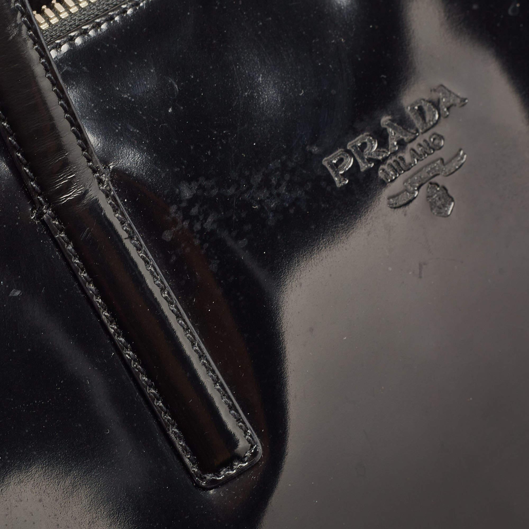 Prada Black Spazzolato Leather Satchel 7