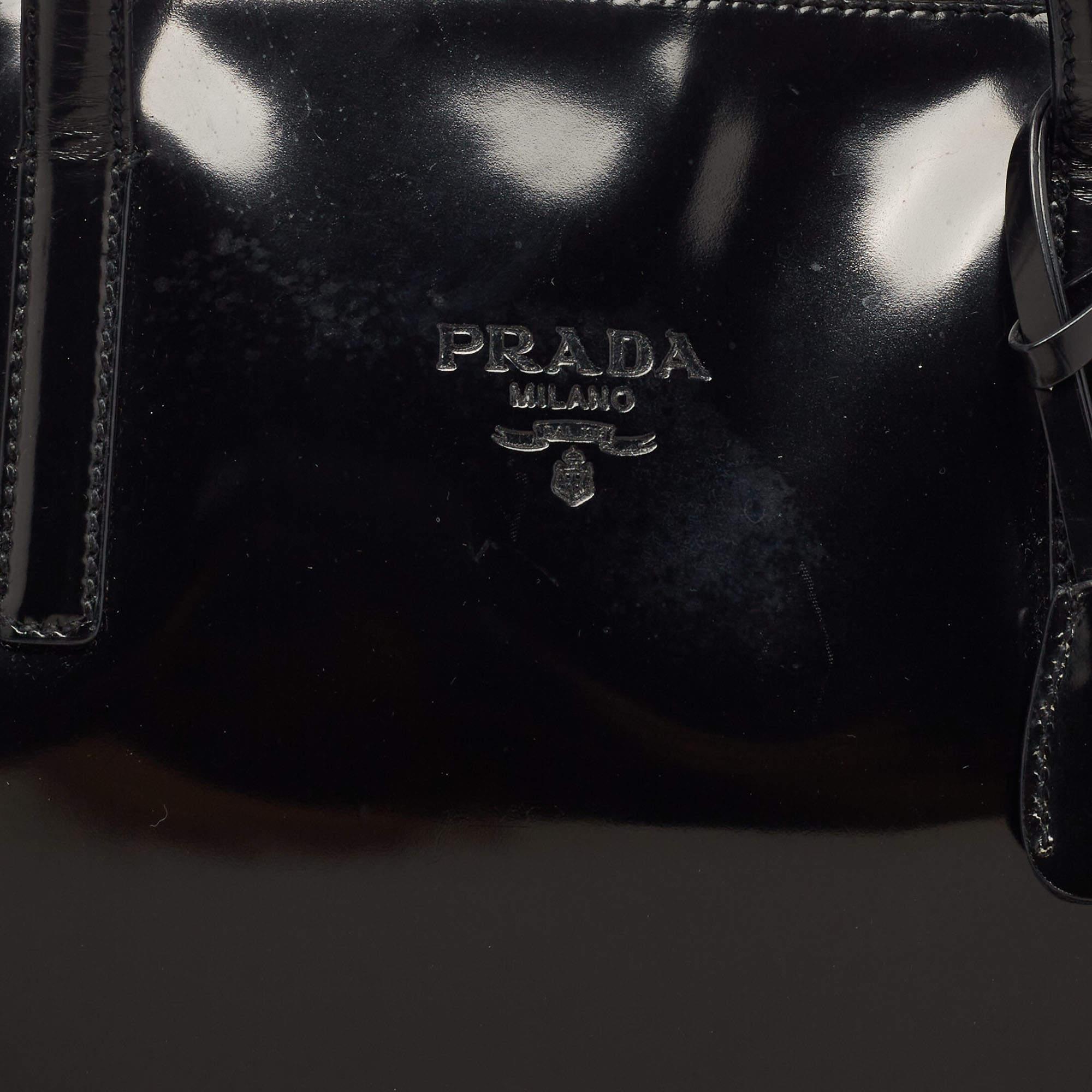 Prada Black Spazzolato Leather Satchel 5