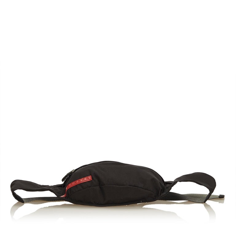 Prada Black Sports Nylon Belt Bag For Sale at 1stDibs