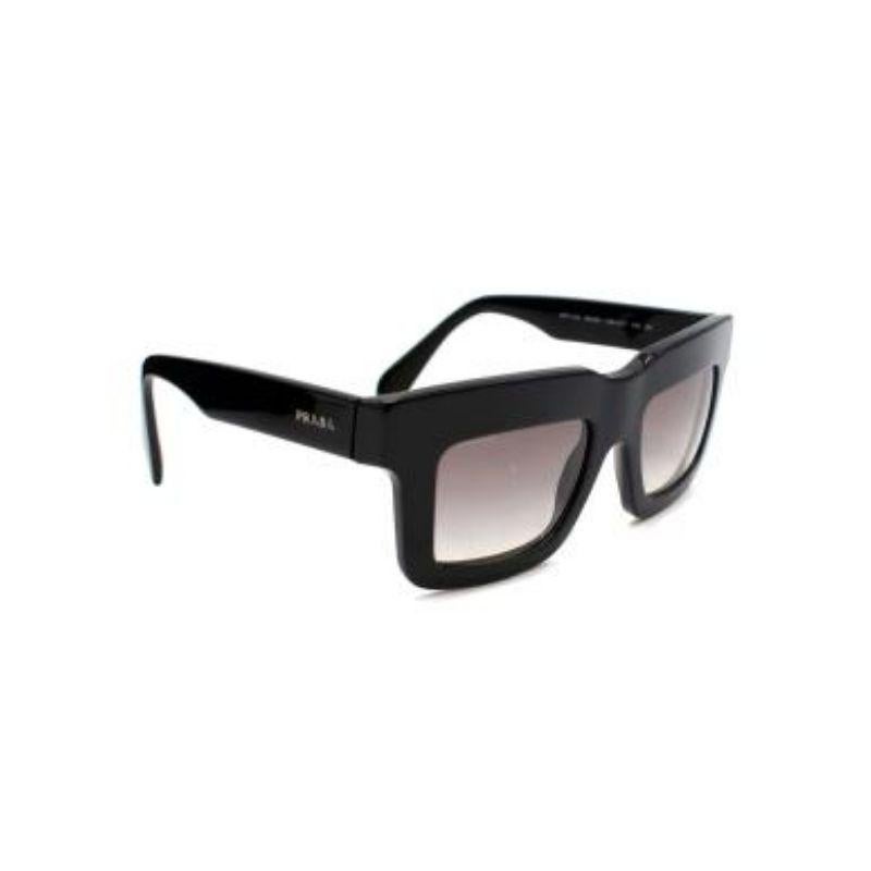 Prada Black SPR11QS Square Sunglasses In Excellent Condition For Sale In London, GB