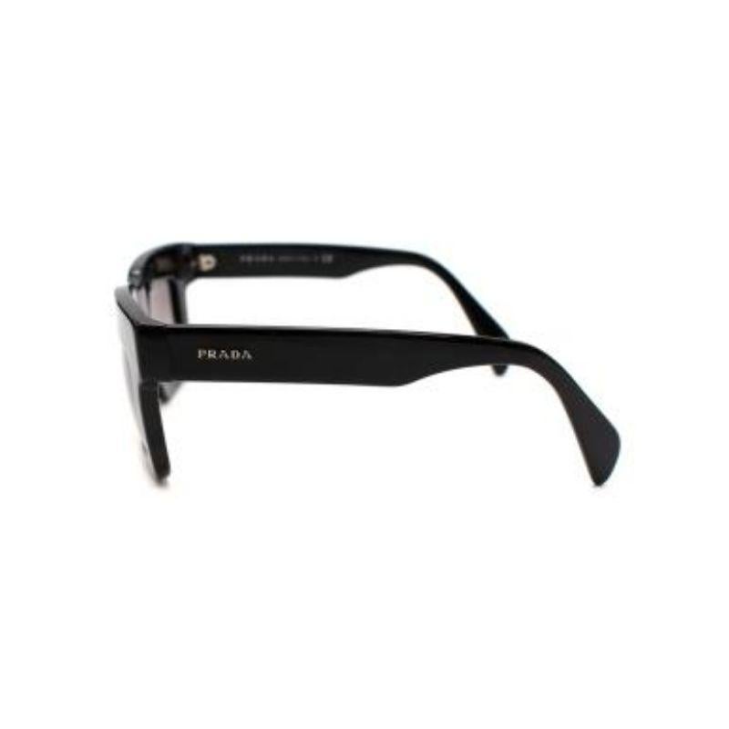 Prada Black SPR11QS Square Sunglasses For Sale 2