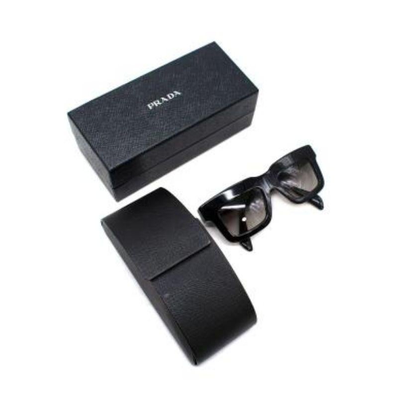 Prada Black SPR11QS Square Sunglasses For Sale 3