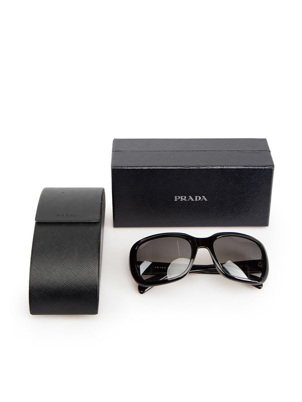 Prada Black Square Tinted Sunglasses For Sale 2