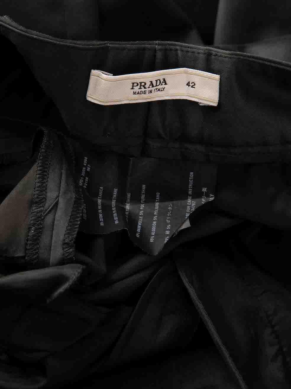 Prada Black Straight Fit Trousers Size M For Sale 1