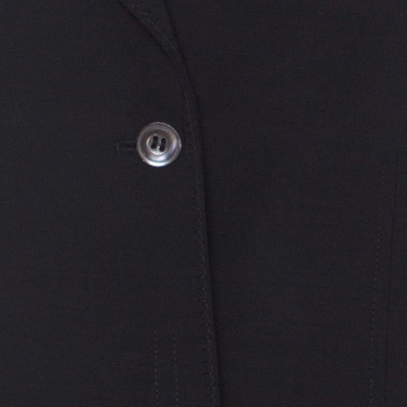 Prada Black Stretch Hidden Velcro Closure Detail Blazer M In Good Condition In Dubai, Al Qouz 2