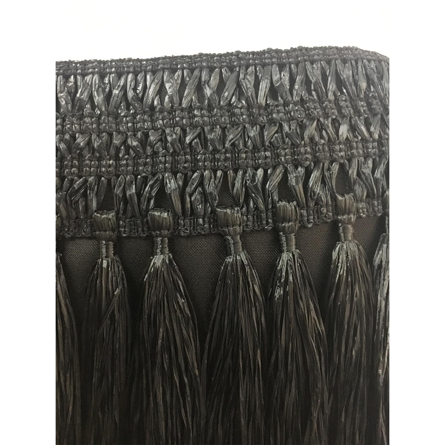 Prada Negro Cuerdas Hula Falda de paja NWT 2
