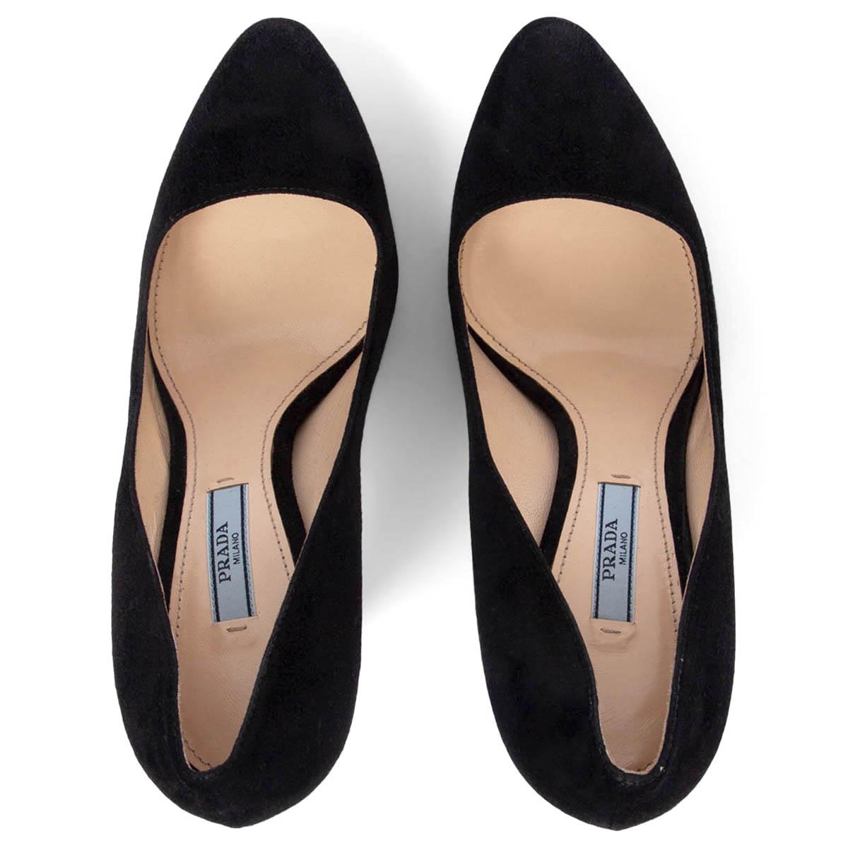 prada black platform heels