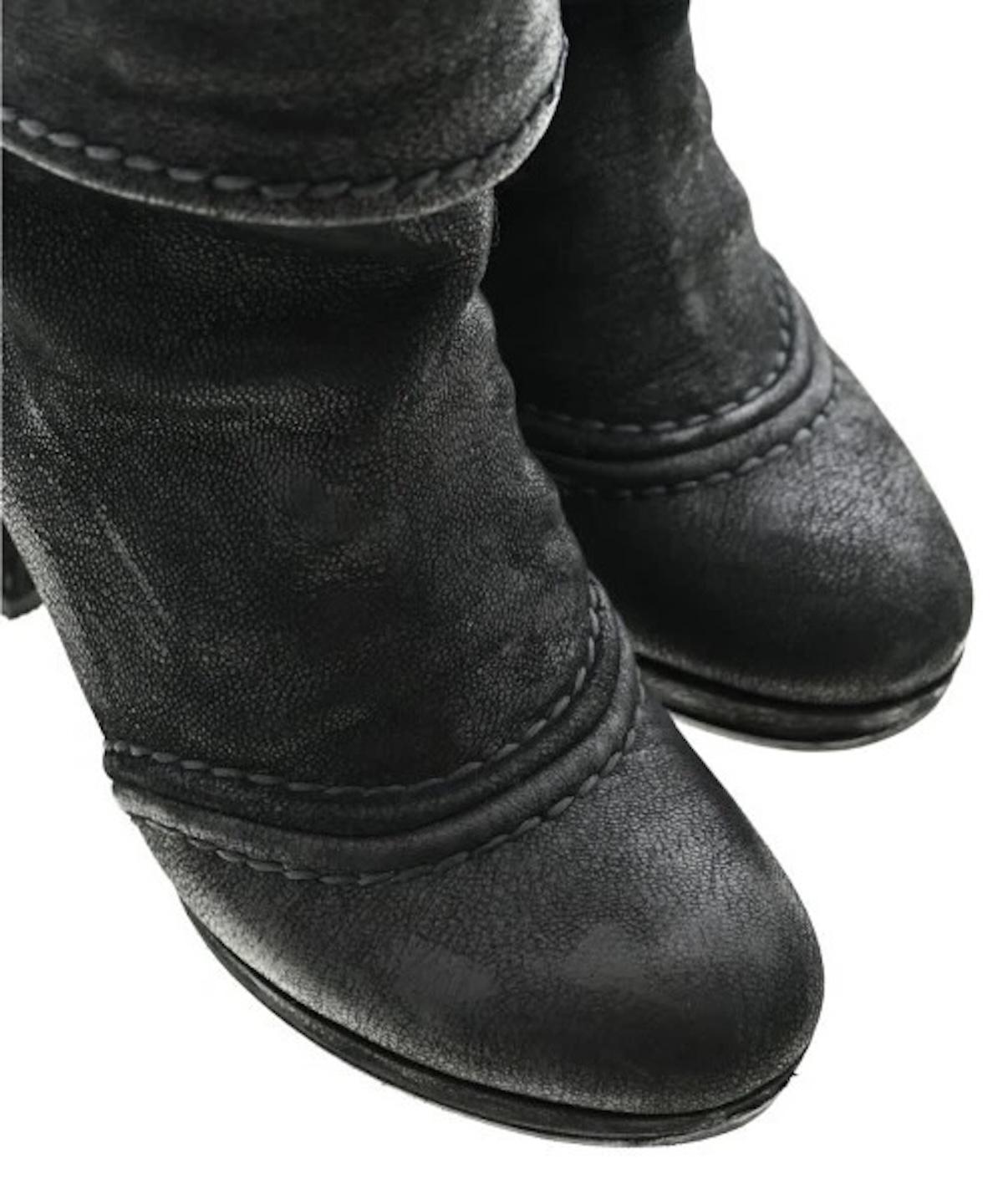 Prada Black Suede Leather Ankle Boots Size EU 37 Italy For Sale 1