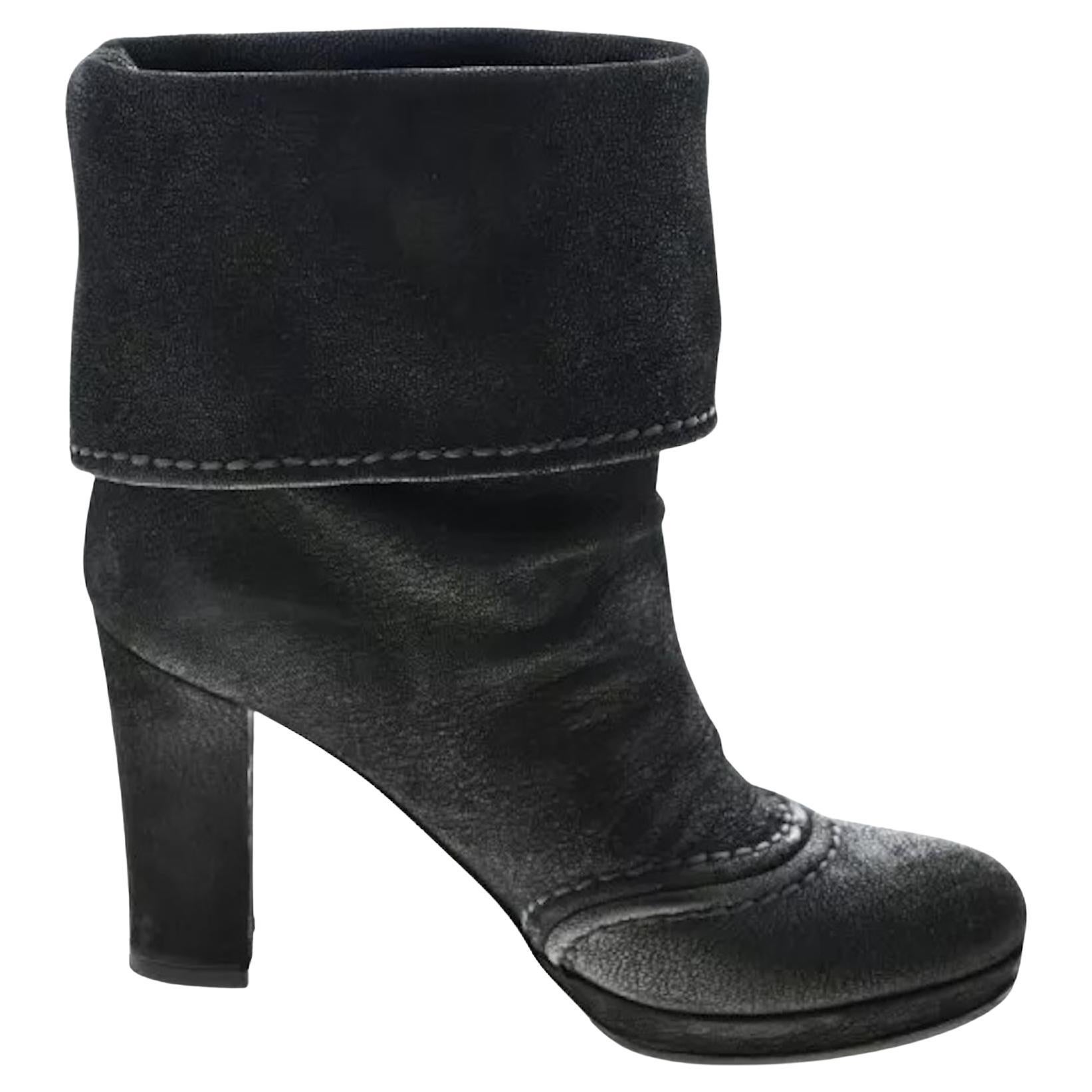 Prada Botines Piel Ante Negro Talla EU 37 Italia