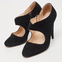 Prada Black Suede Mary Jane Pumps Size 36