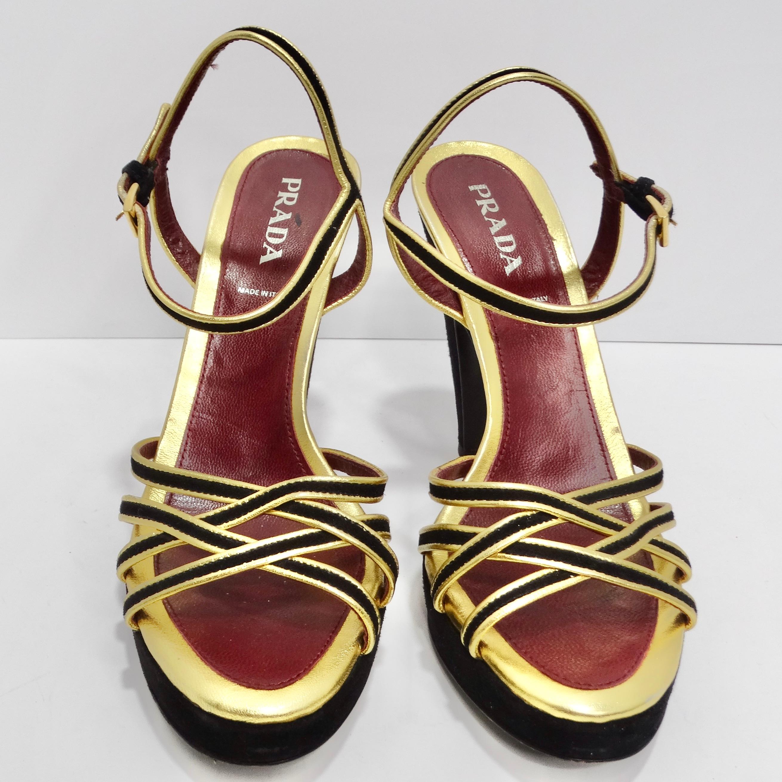 gold prada heels