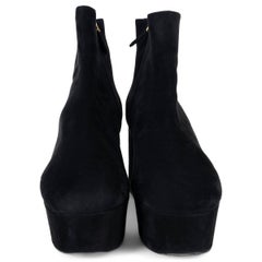 PRADA black suede PLATFORM Sandals Shoes 36.5