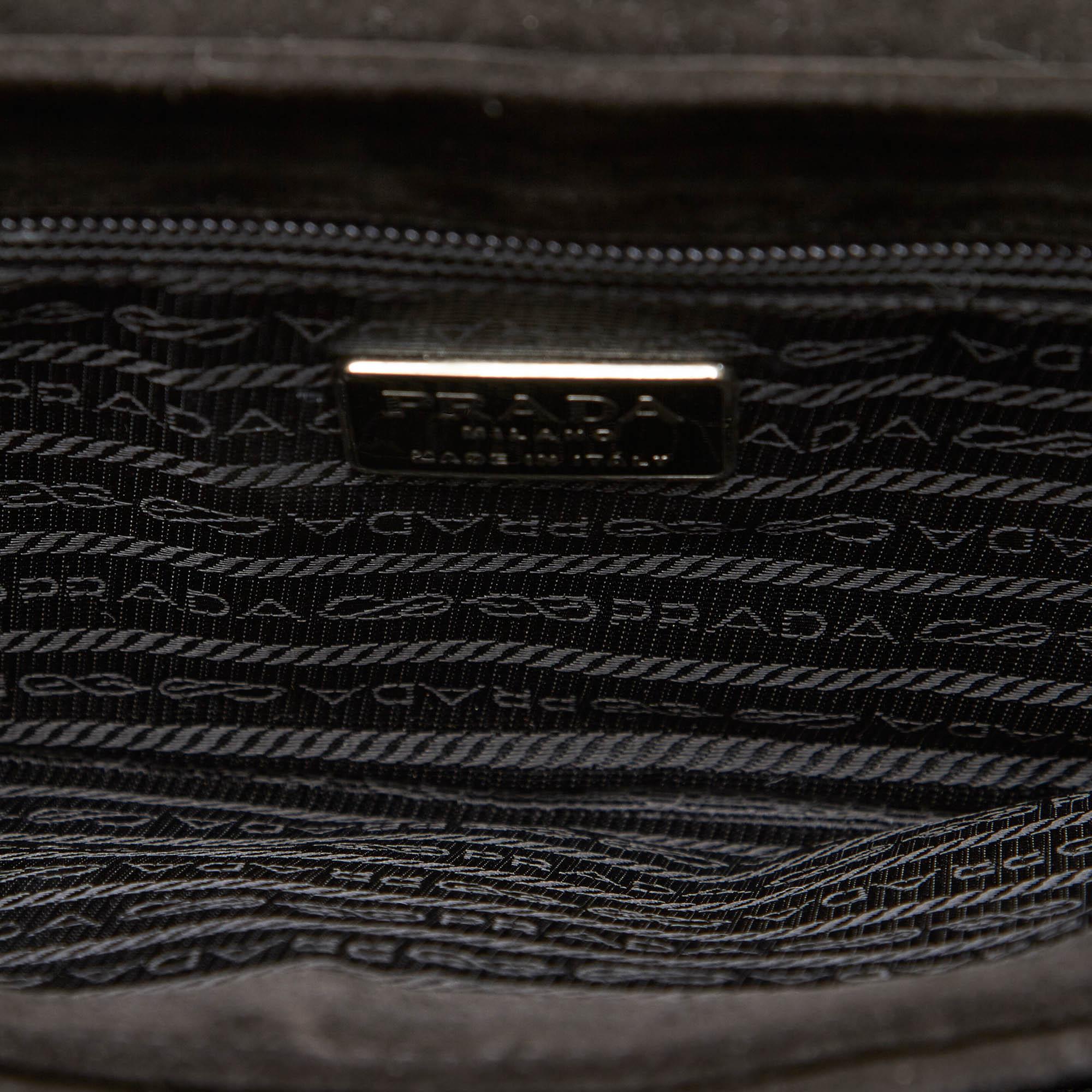 Prada Black Suede Shoulder Bag 1