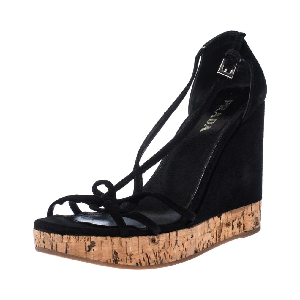 black prada wedges