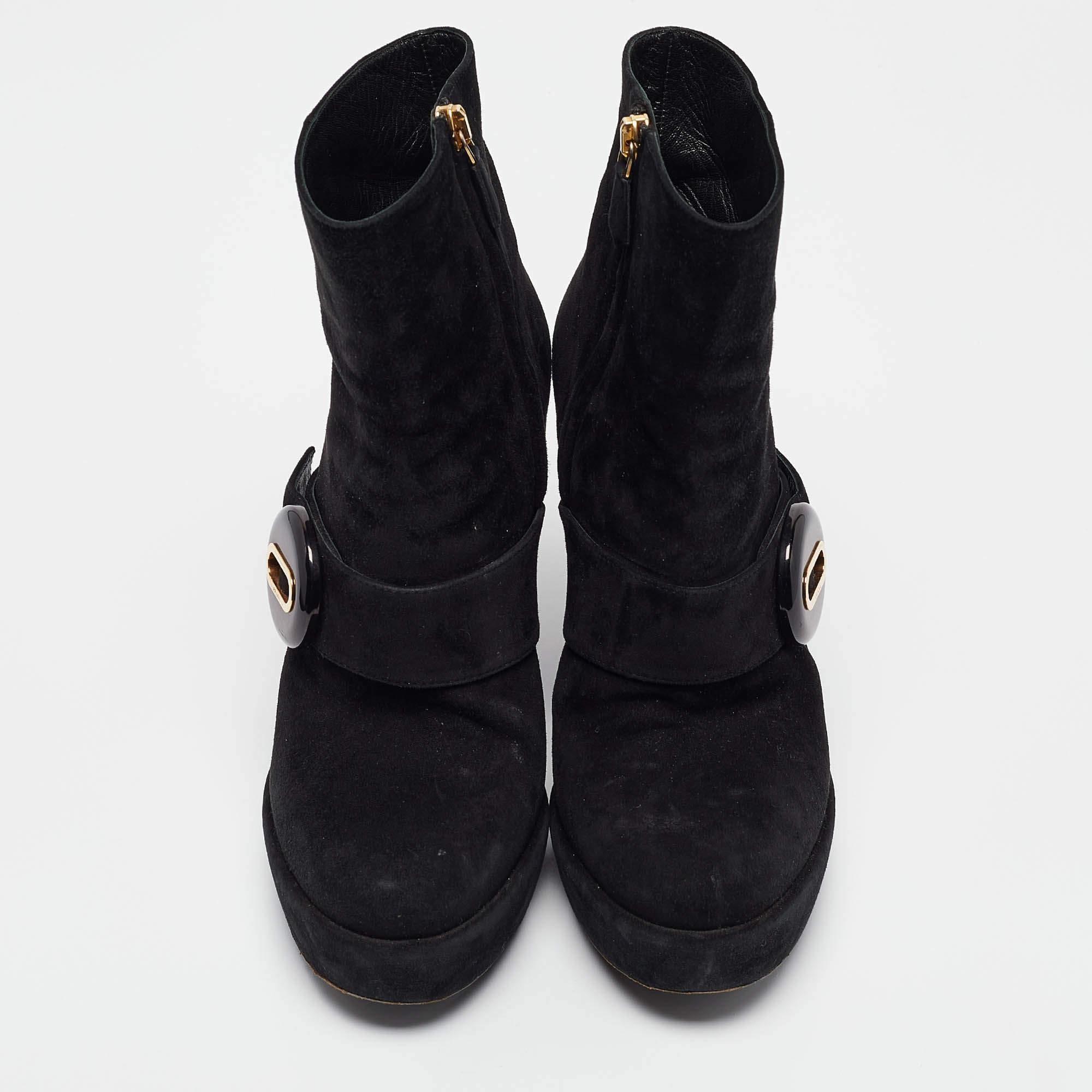 Prada Botines de ante negro con cremallera Talla 37 Negro en venta