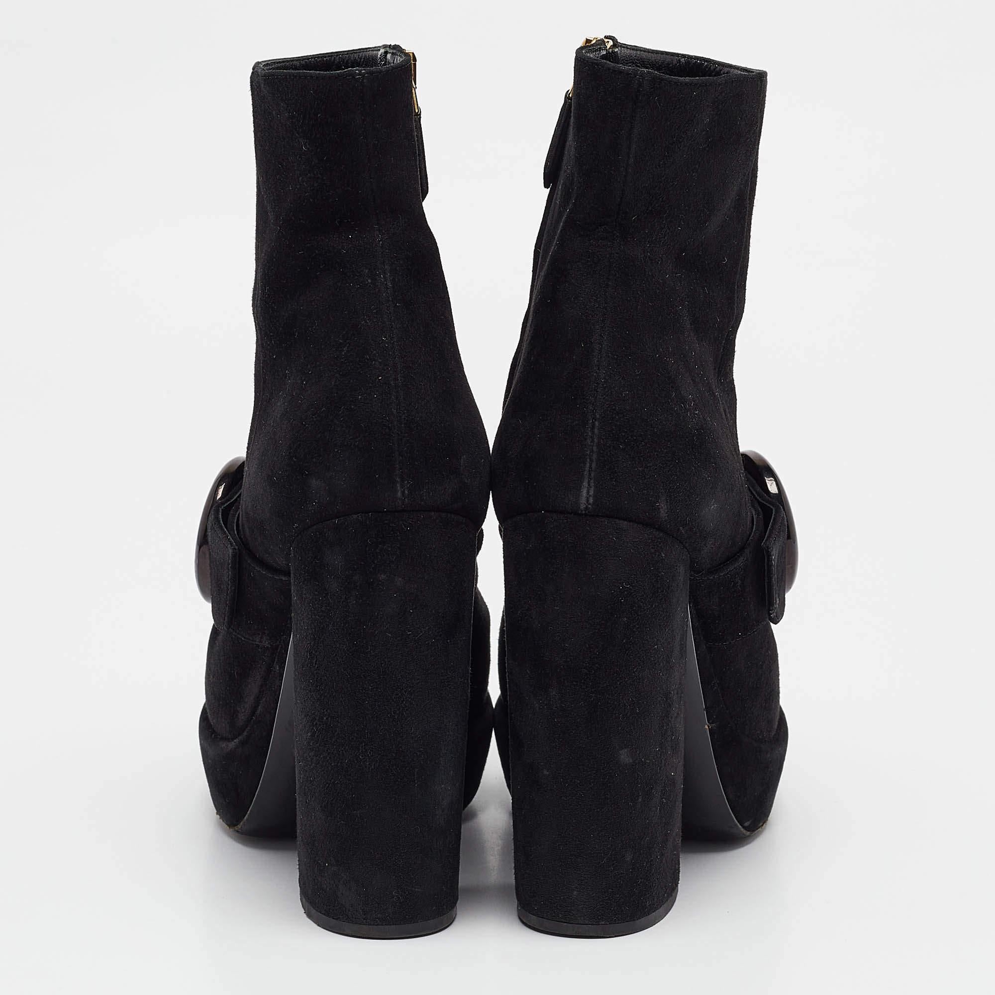 De las mujeres Prada Botines de ante negro con cremallera Talla 37 en venta