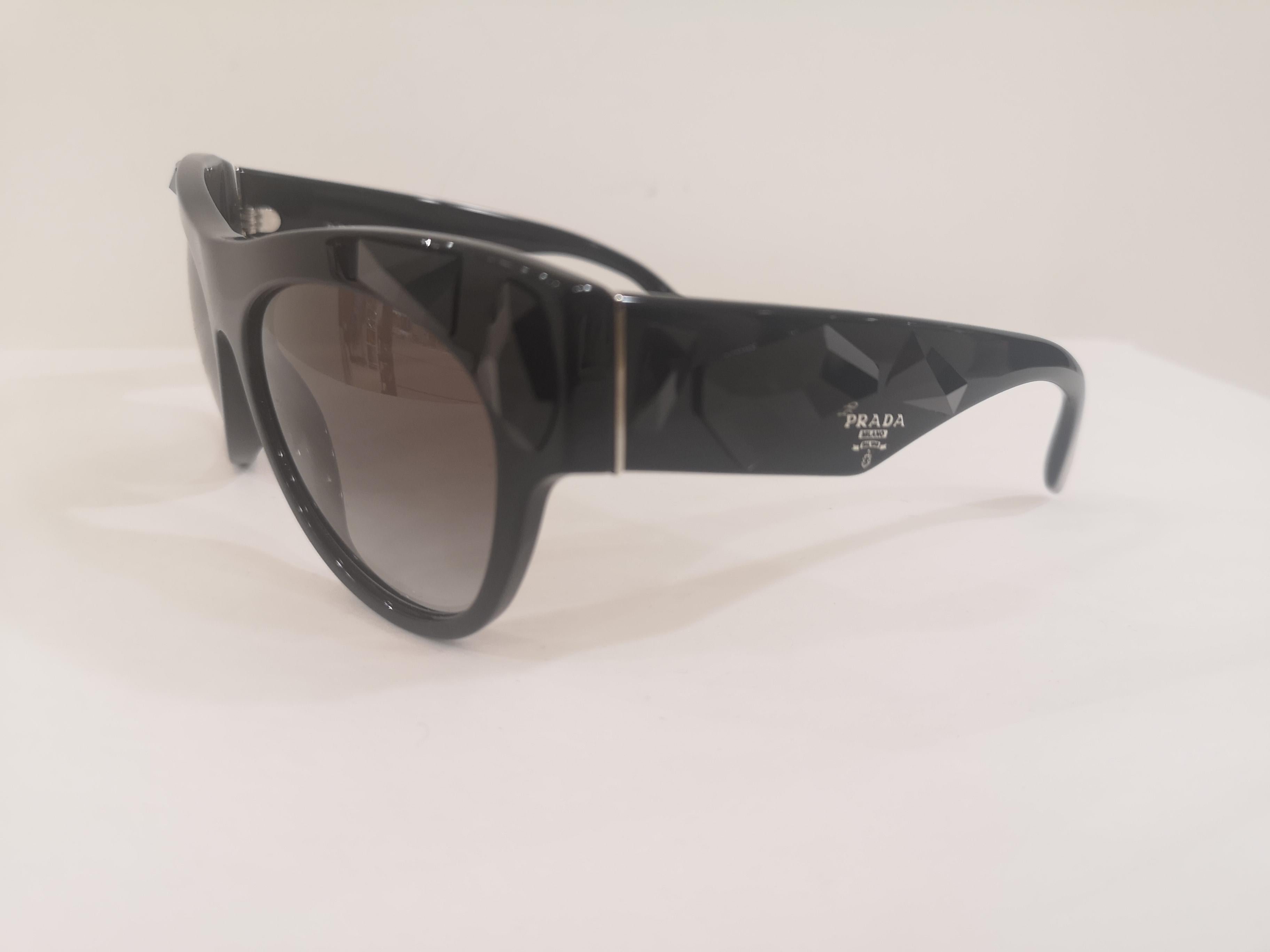 Prada black swarovski sunglasses NWOT For Sale 5