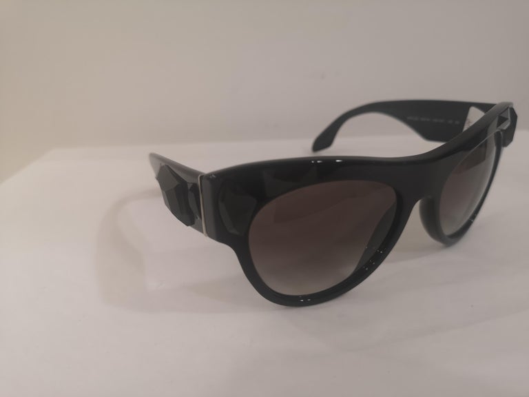 Prada black swarovski sunglasses NWOT For Sale at 1stDibs