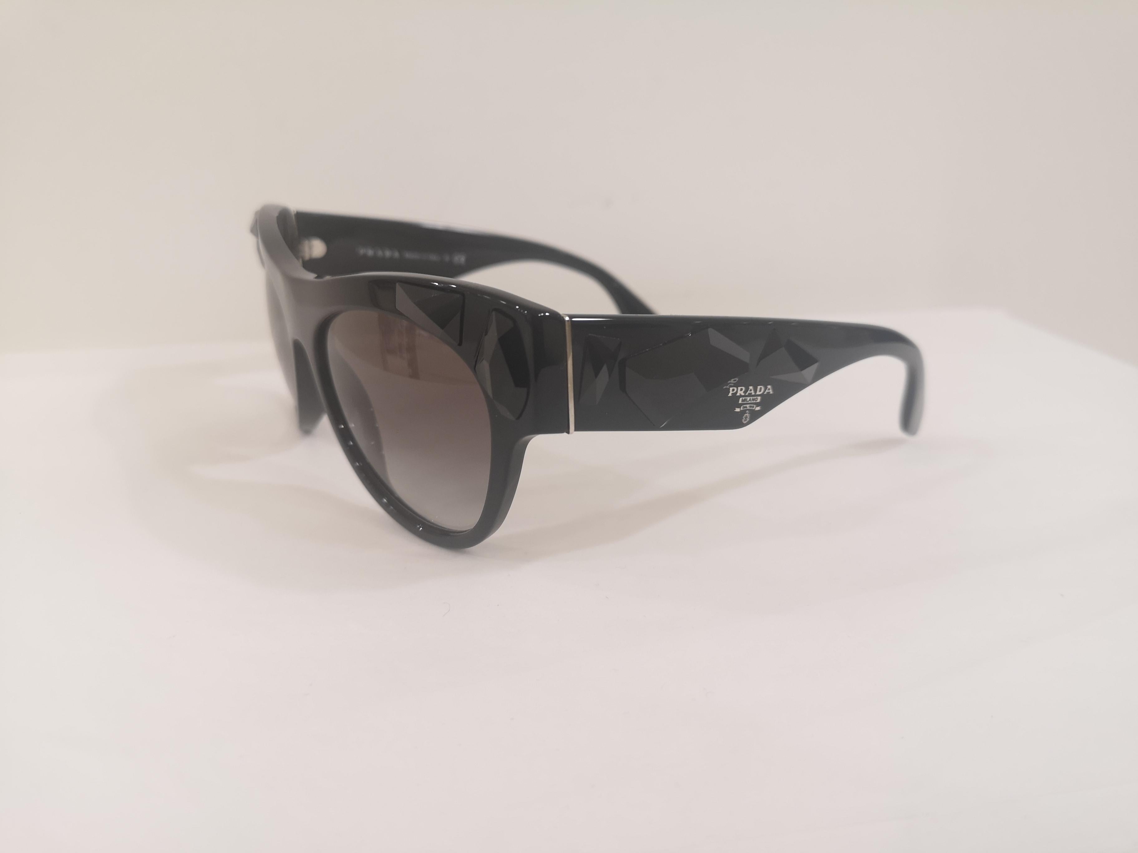 Prada black swarovski sunglasses NWOT For Sale 4