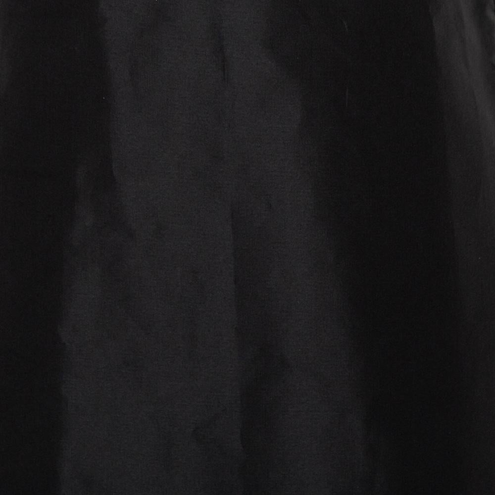 Prada Black Synthetic Sleeveless Faux Wrap Midi Dress L In Good Condition In Dubai, Al Qouz 2