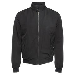 Prada Black Synthetic Zip Front Jacket M