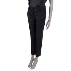 PRADA black Technical Stretch Fabric TAPERED Pants 38 XS