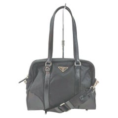 Vintage Prada Black Tessuto 2way Boston Shoulder bag  863188