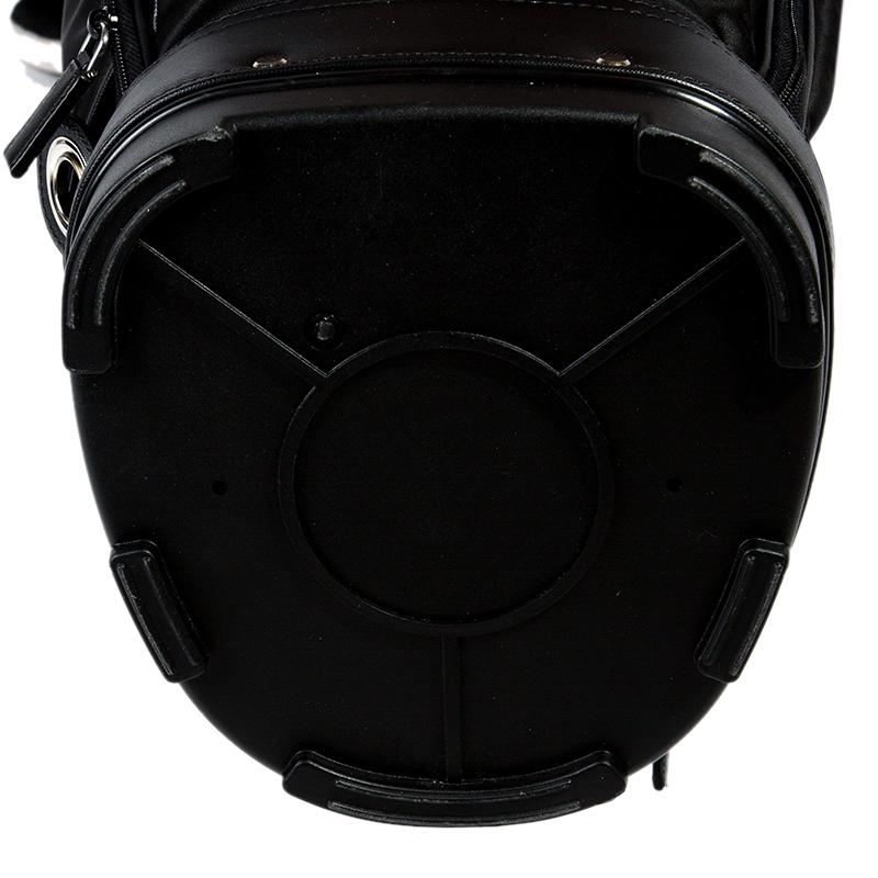 Prada Black Tessuto and Saffiano Leather Golf Bag In Excellent Condition In Dubai, Al Qouz 2