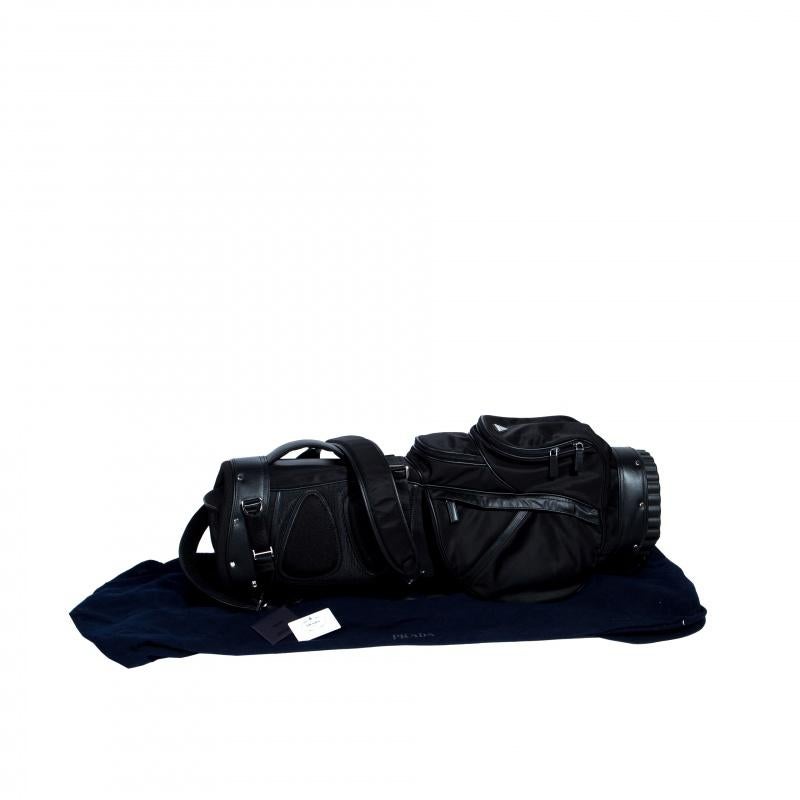 Prada Black Tessuto and Saffiano Leather Golf Bag 2