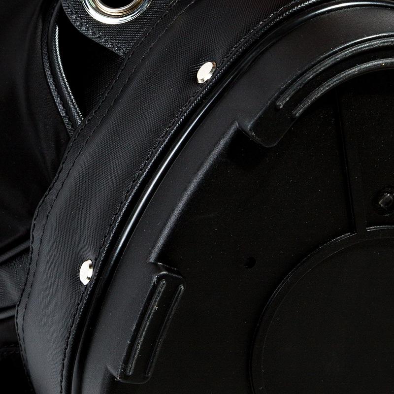 Prada Black Tessuto and Saffiano Leather Golf Bag 2