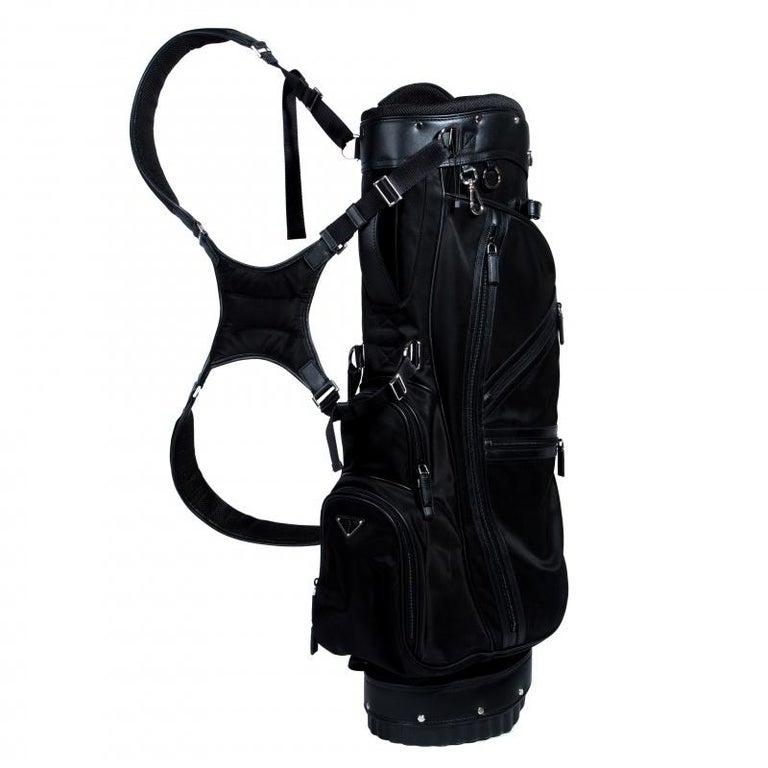 Prada Black Tessuto and Saffiano Leather Golf Bag For Sale at 1stDibs prada golf bag