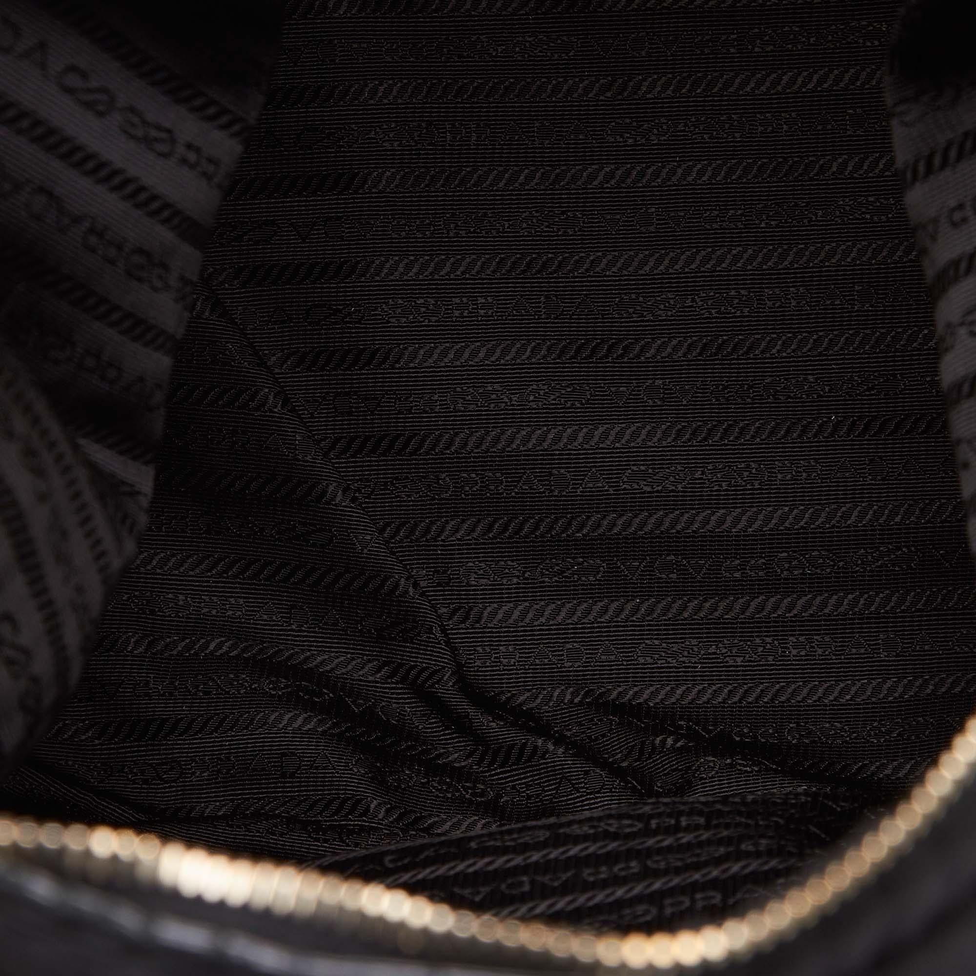 Women's Prada Black Tessuto Canapa Nylon Hobo Bag