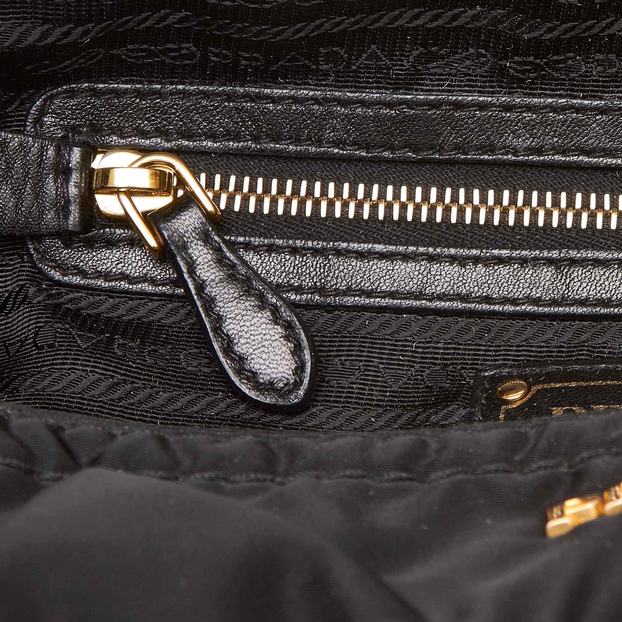 Prada Black Tessuto Canapa Nylon Hobo Bag 2