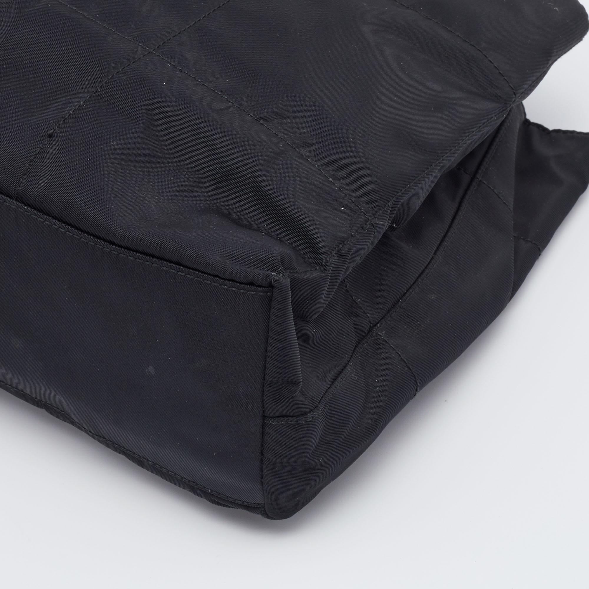 Prada Black Tessuto Chain Shoulder Bag 1