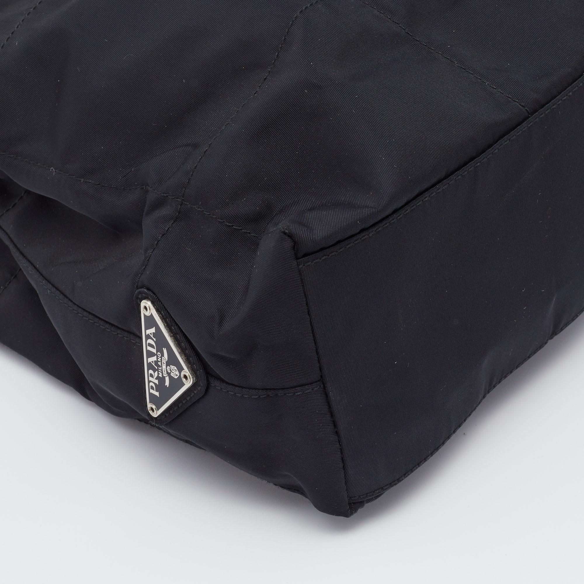 Prada Black Tessuto Chain Shoulder Bag 2
