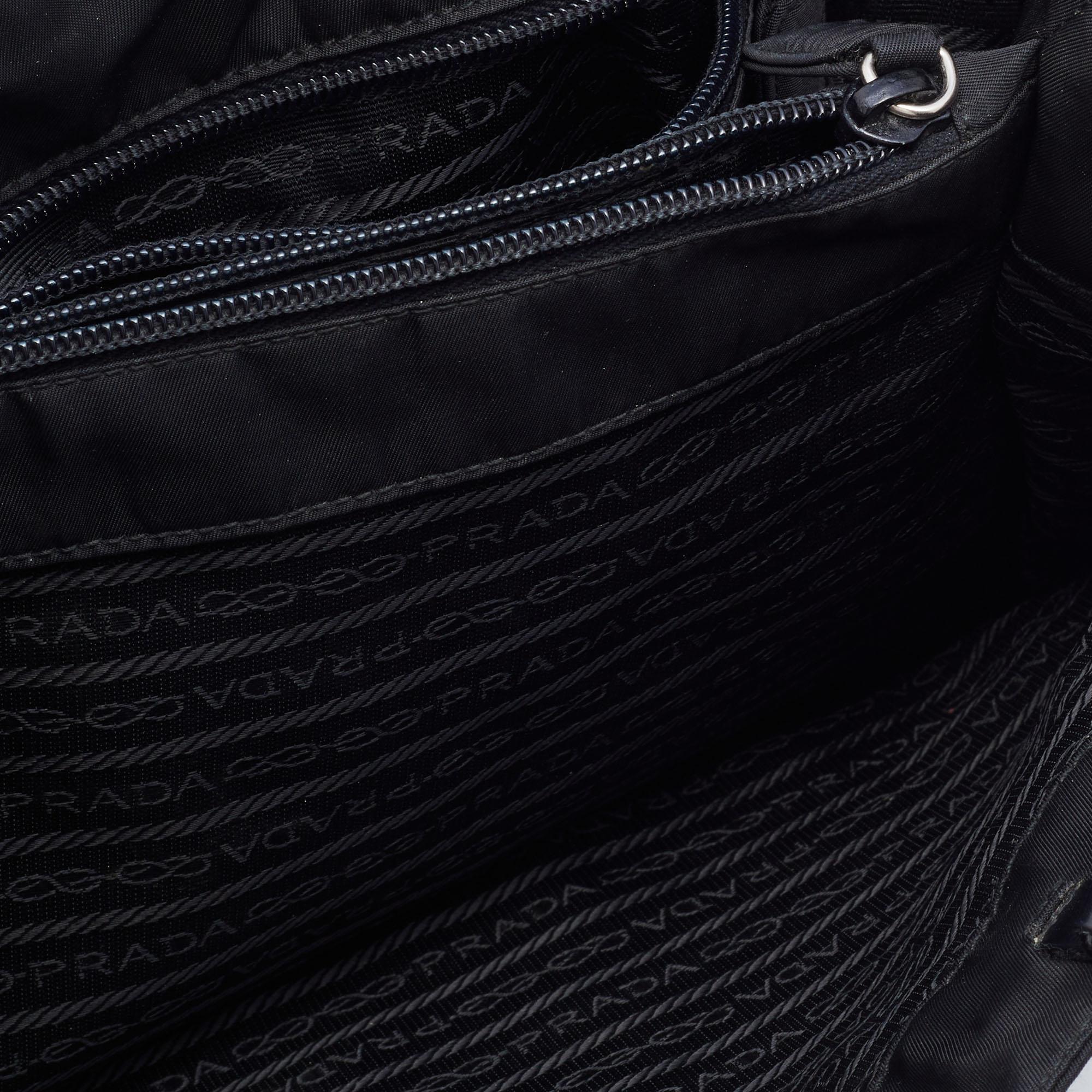 Prada Black Tessuto Chain Shoulder Bag 3