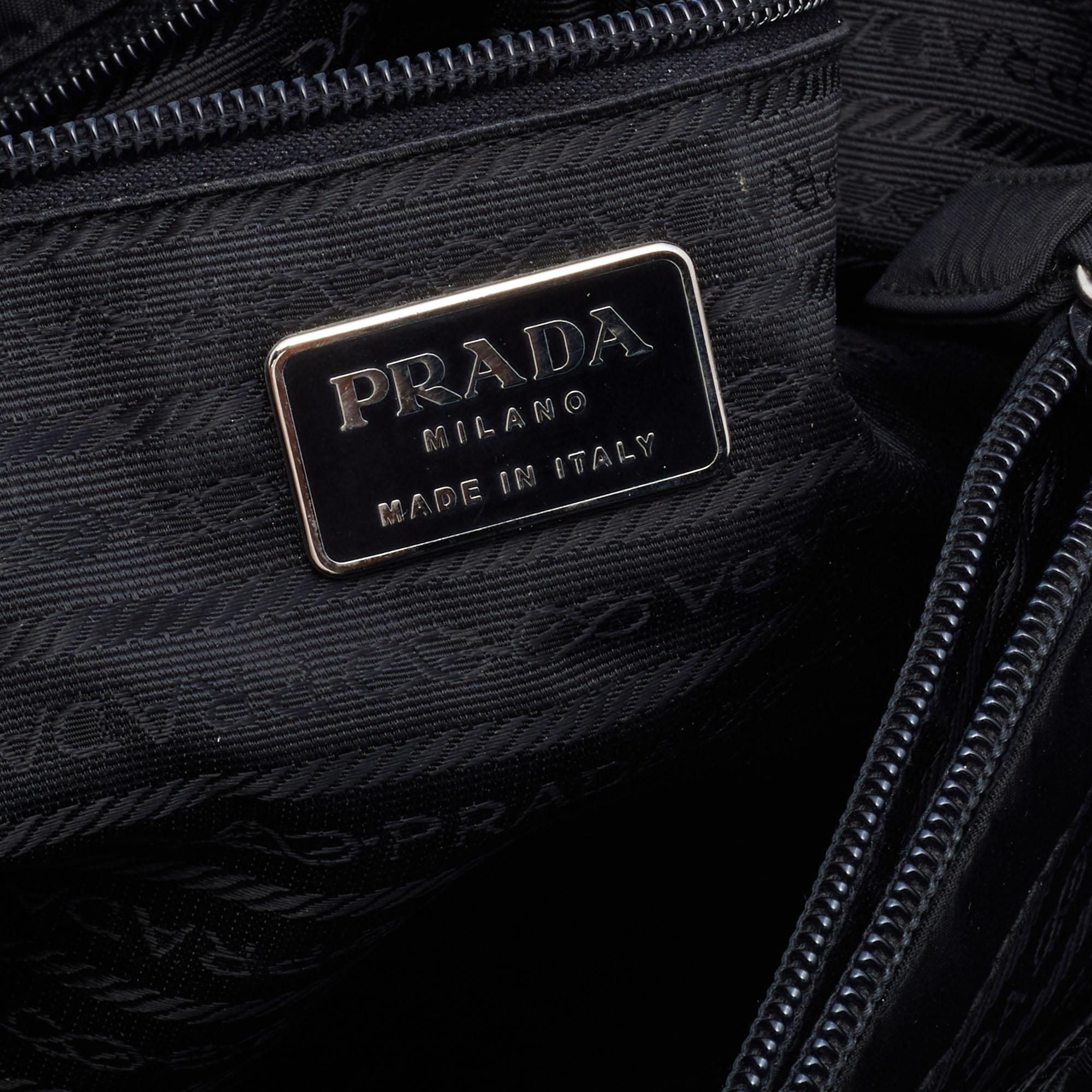 Prada Black Tessuto Chain Shoulder Bag 4