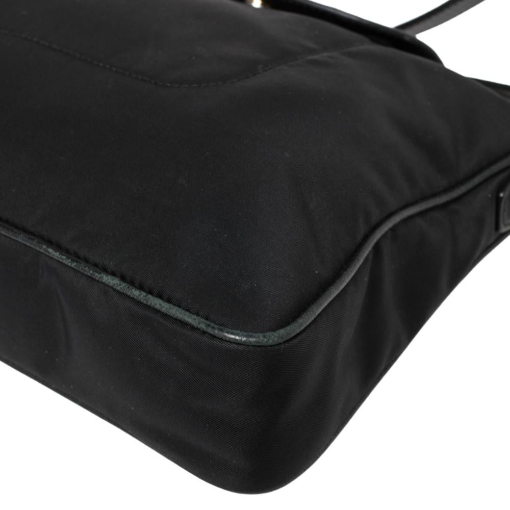 Prada Black Tessuto Nylon and Leather Crossbody Bag 6