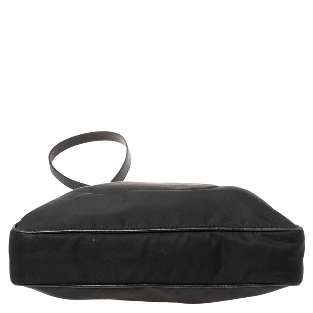 Prada Schwarze Tessuto Crossbody-Tasche aus Nylon und Leder Damen