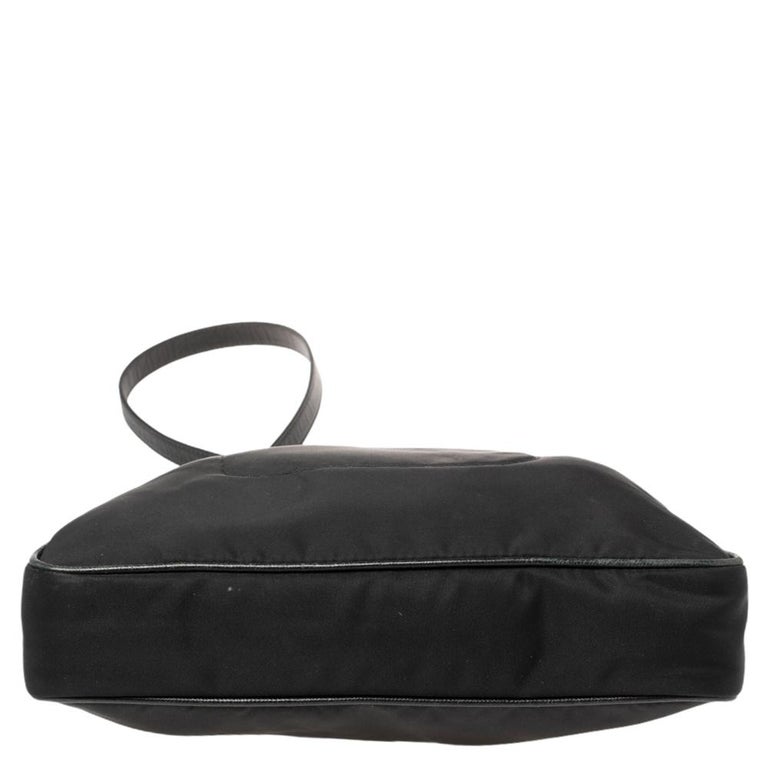 Prada Black Tessuto Nylon and Leather Crossbody Bag For Sale 1