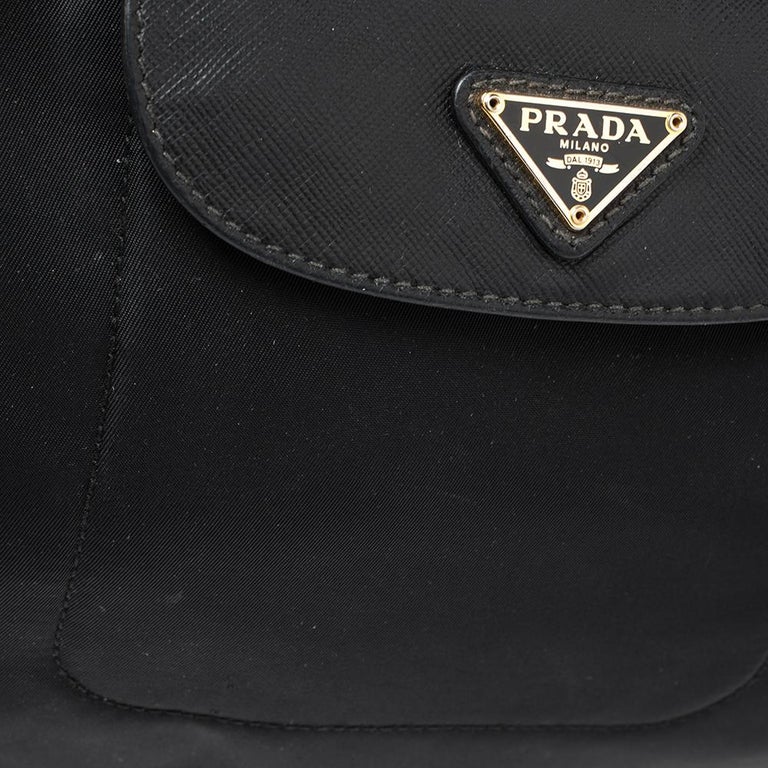Prada Black Tessuto Nylon and Leather Crossbody Bag For Sale 2