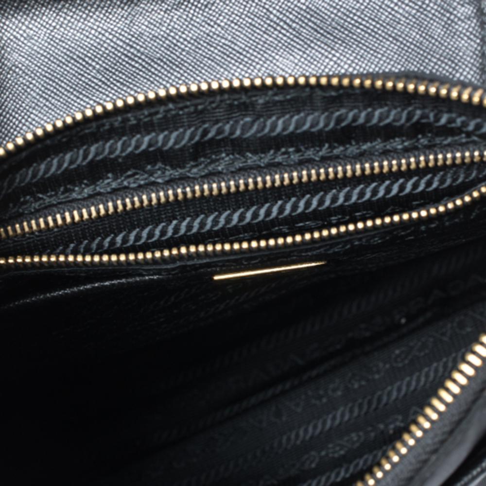 Women's Prada Black Tessuto Nylon and Leather Crossbody Bag