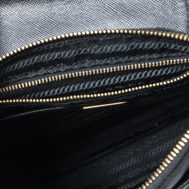 Prada Black Tessuto Nylon and Leather Crossbody Bag For Sale 3