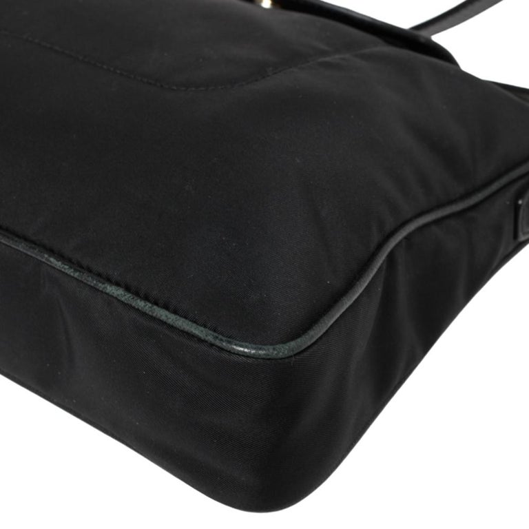 Prada Black Tessuto Nylon and Leather Crossbody Bag For Sale 5