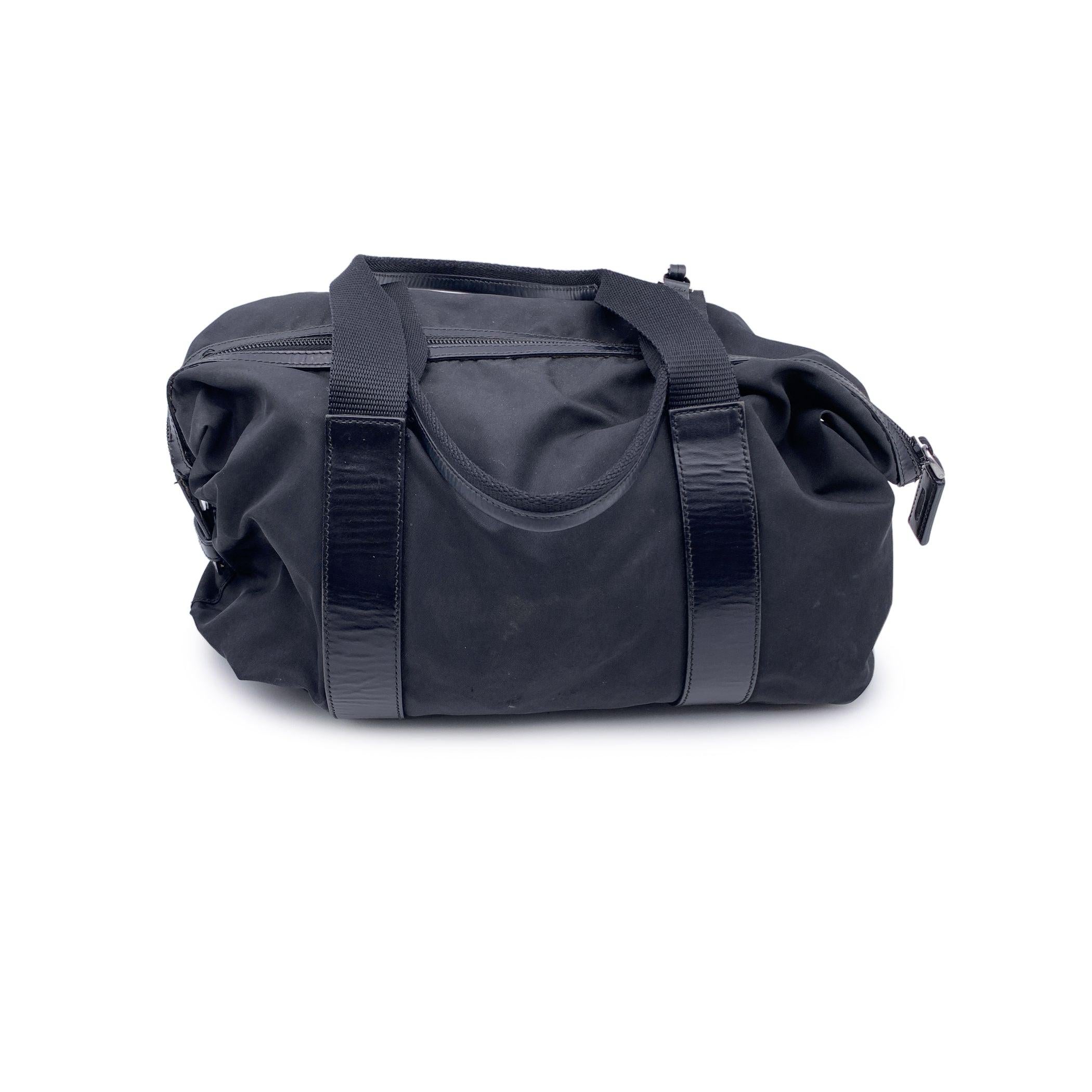 Prada Black Tessuto Nylon and Leather Tote Shoulder Bag In Good Condition In Rome, Rome