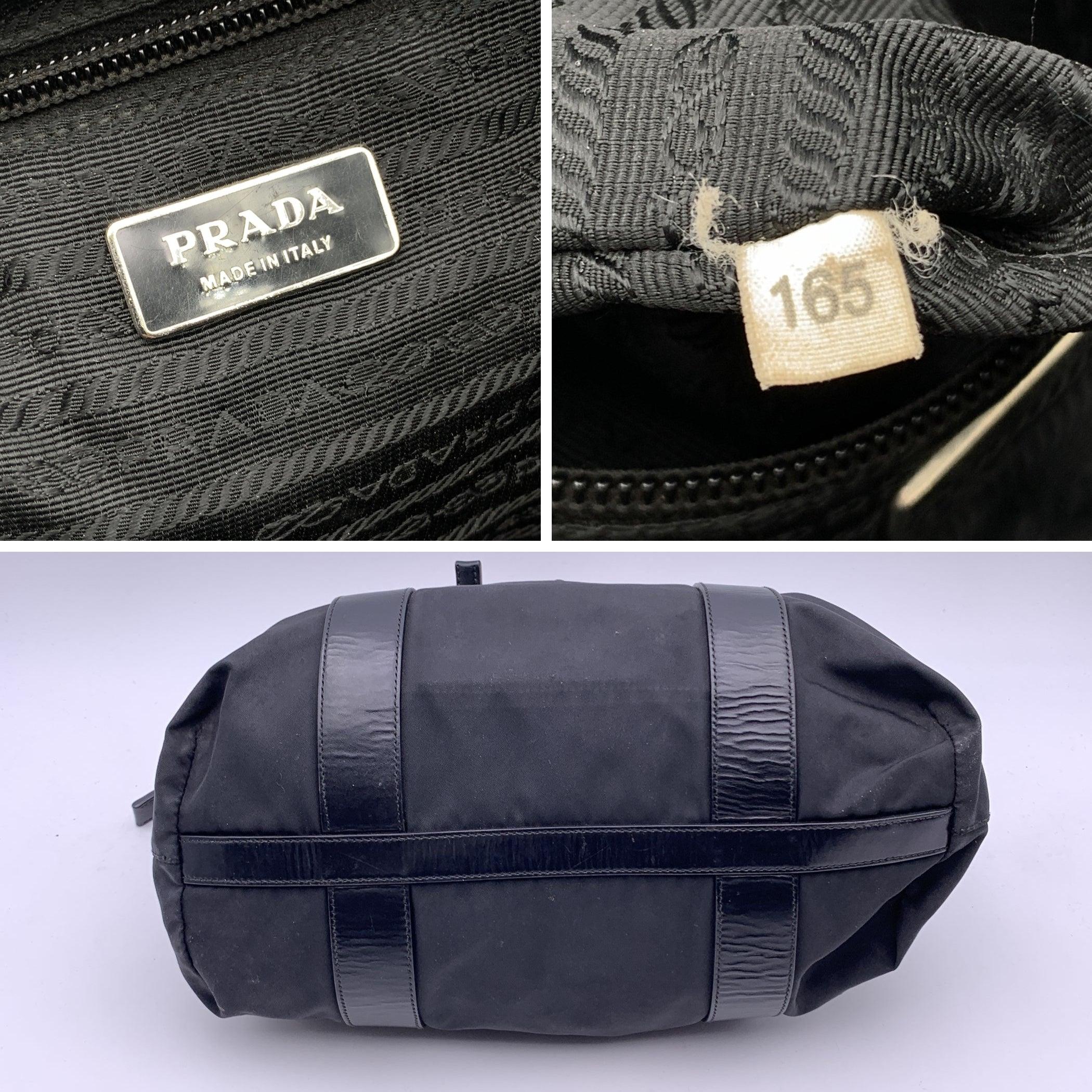 Prada Black Tessuto Nylon and Leather Tote Shoulder Bag 1
