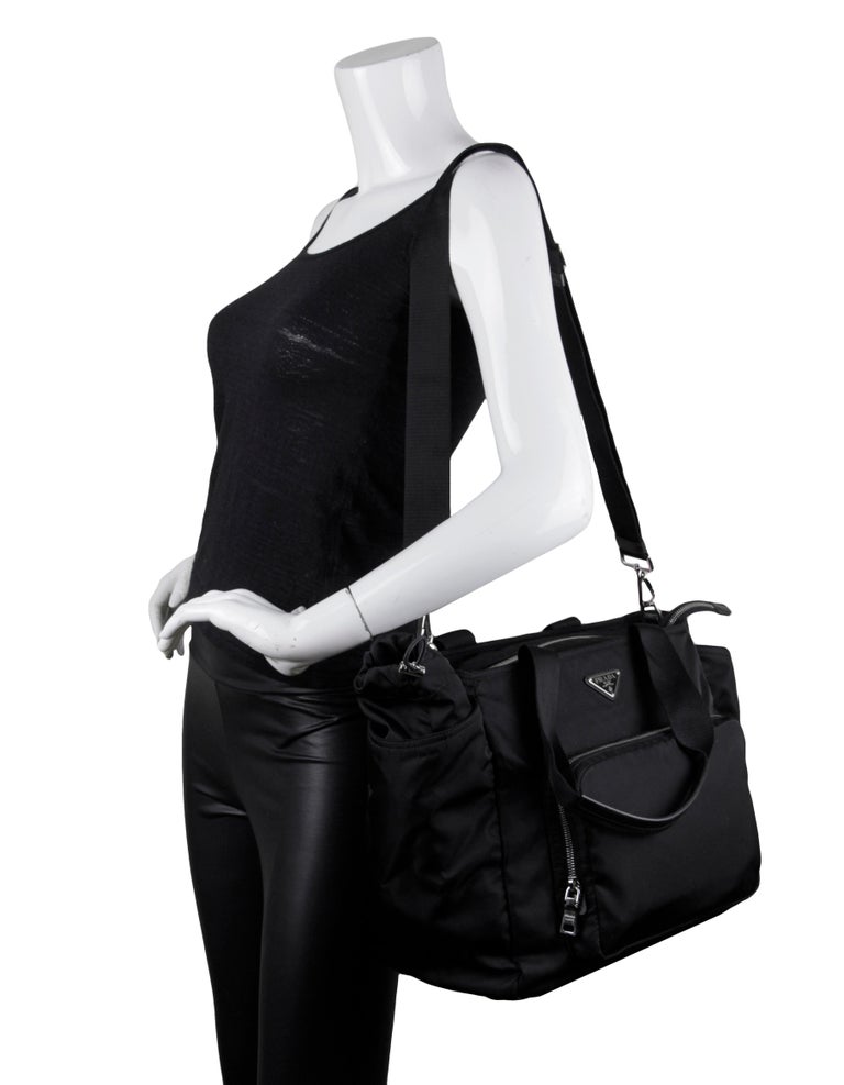 Prada Black Tessuto Nylon Diaper Bag at 1stDibs