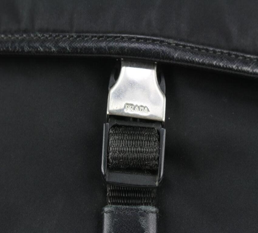Prada Black Tessuto Nylon Belt Buckle Crossbody Bag 920pr39 4