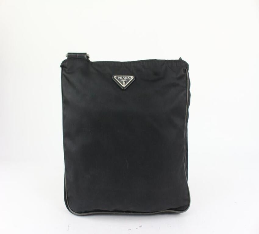 Women's Prada Black Tessuto Nylon Belt Buckle Crossbody Bag 920pr39